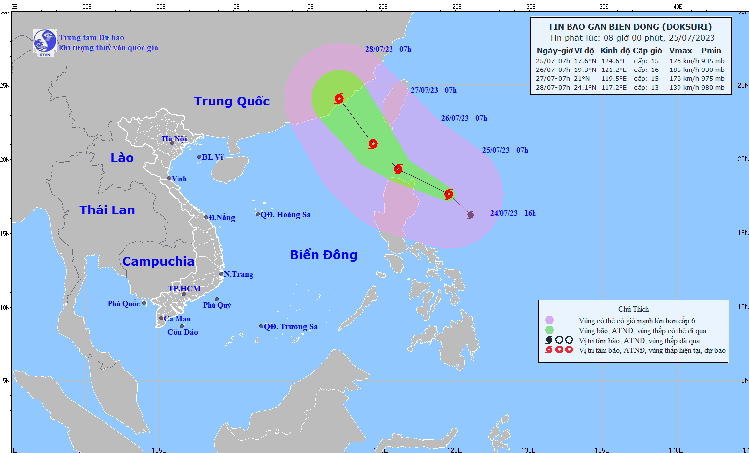 TIN BÃO GẦN BIỂN ĐÔNG  (Cơn bão DOKSURI)