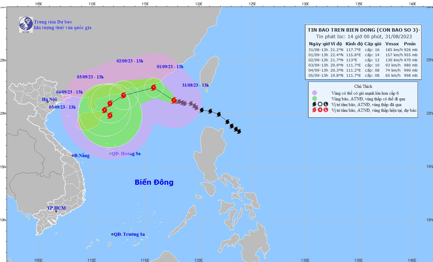 TIN BÃO TRÊN BIỂN ĐÔNG (Cơn bão số 3)