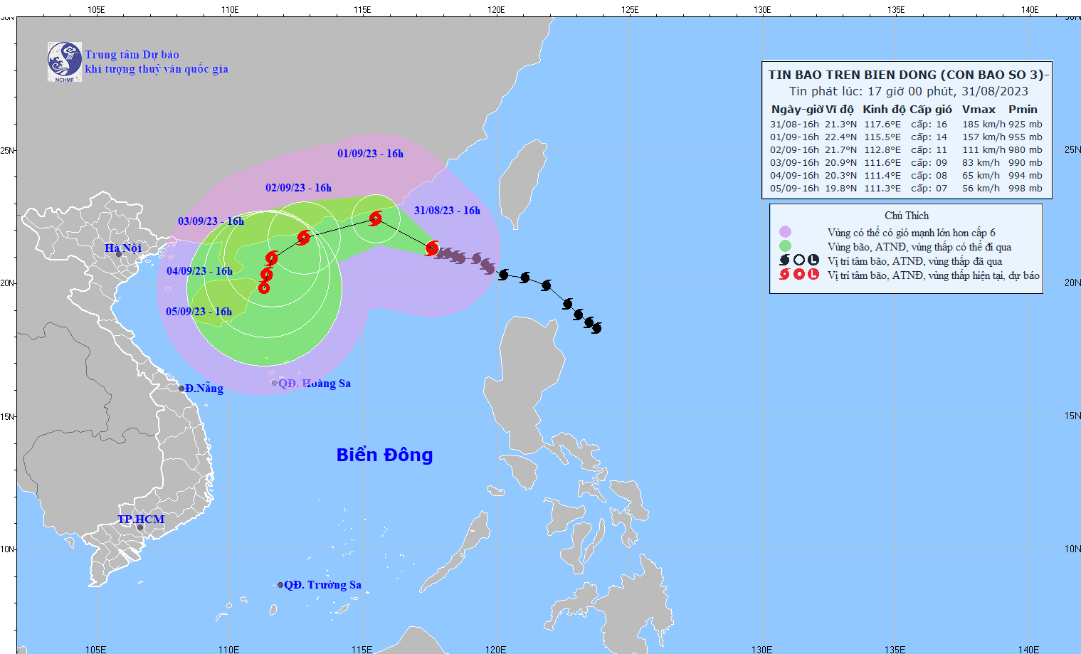 TIN BÃO TRÊN BIỂN ĐÔNG (Cơn bão số 3)