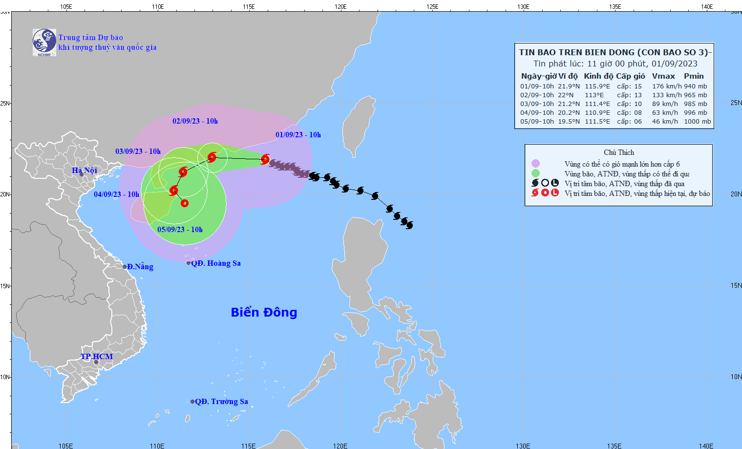 TIN BÃO TRÊN BIỂN ĐÔNG  (Cơn bão số 3)