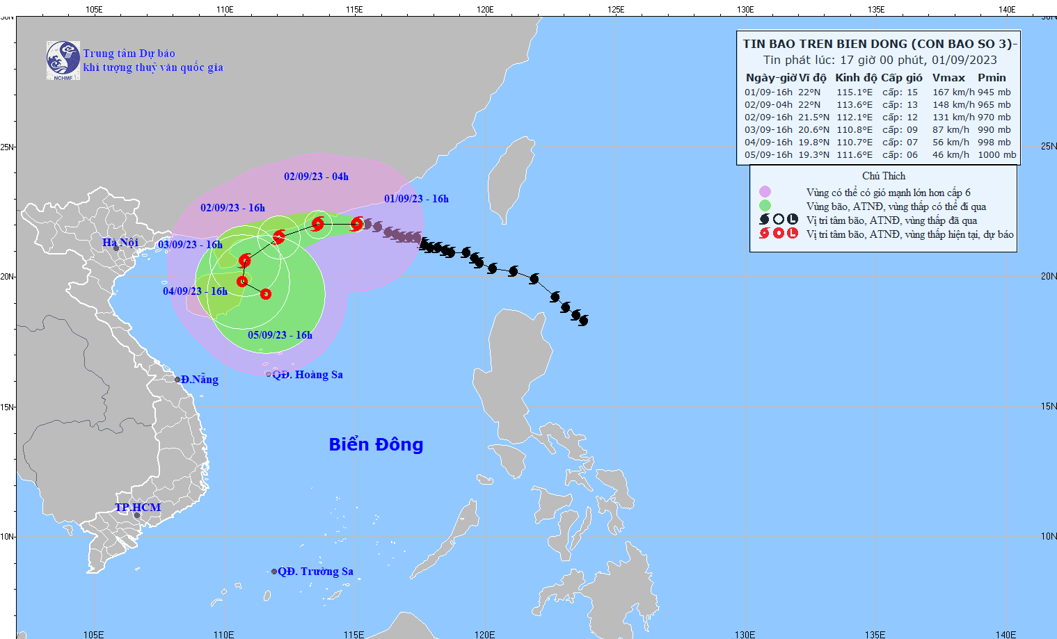 TIN BÃO TRÊN BIỂN ĐÔNG  (Cơn bão số 3)