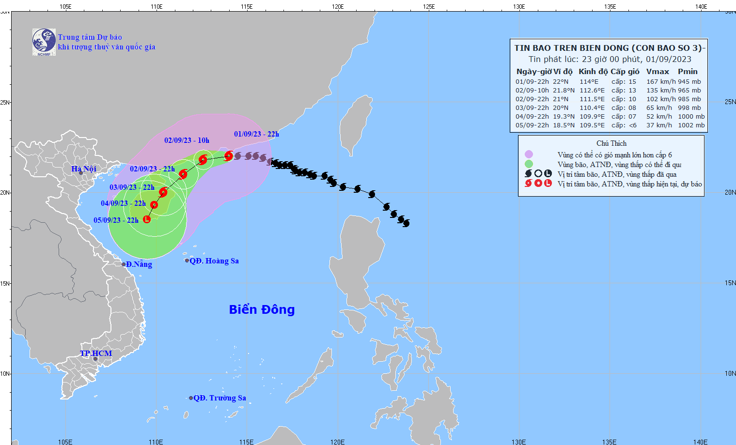 TIN BÃO TRÊN BIỂN ĐÔNG (Cơn bão số 3)