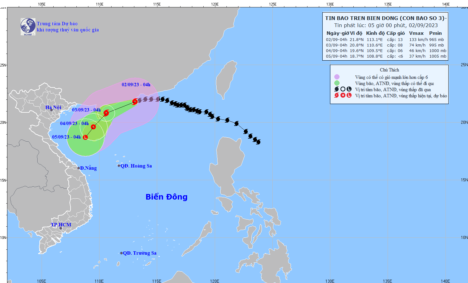 TIN BÃO TRÊN BIỂN ĐÔNG (Cơn bão số 3)