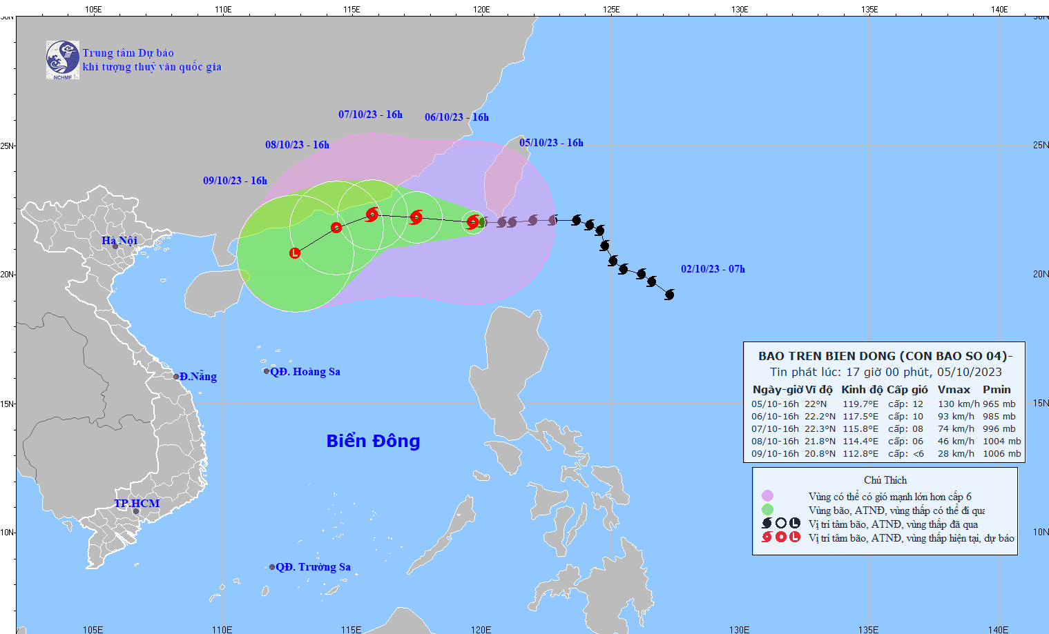 TIN BÃO TRÊN BIỂN ĐÔNG  (Cơn bão số 04)