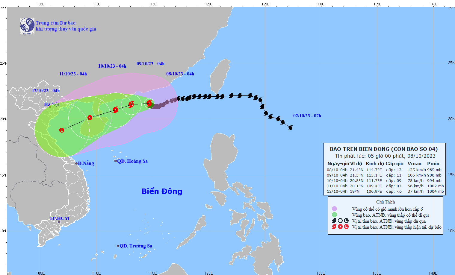 TIN BÃO TRÊN BIỂN ĐÔNG  (Cơn bão số 04)