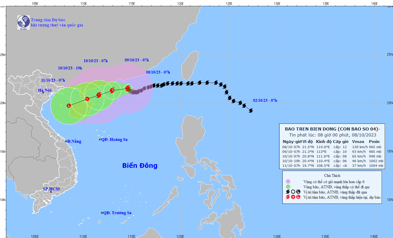 TIN BÃO TRÊN BIỂN ĐÔNG (Cơn bão số 04)