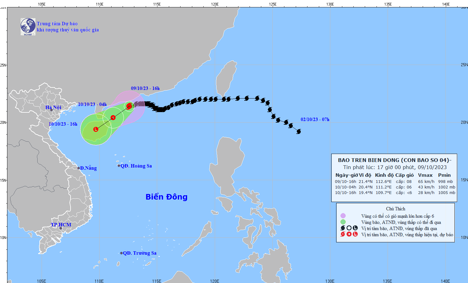 TIN BÃO TRÊN BIỂN ĐÔNG (Cơn bão số 04)