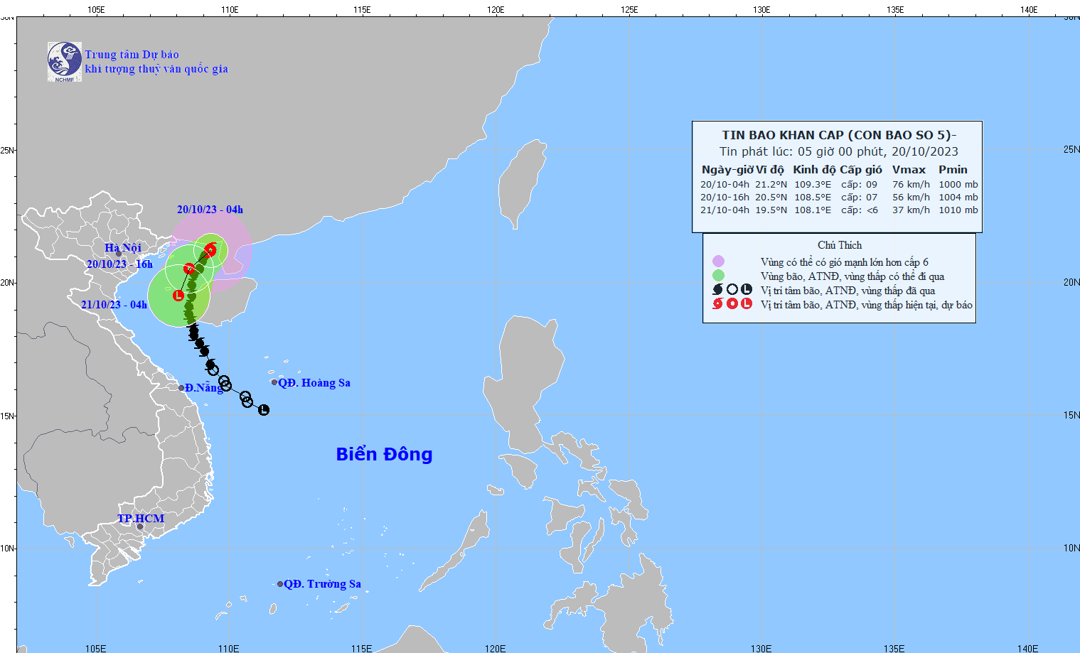 TIN BÃO KHẨN CẤP (Cơn bão số 5)