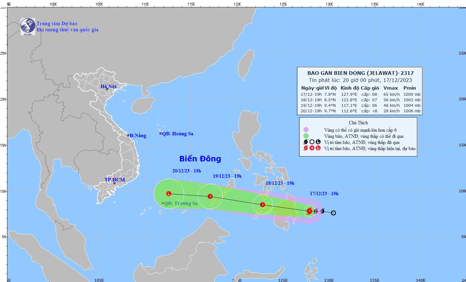 TIN BÃO GẦN BIỂN ĐÔNG (Cơn bão JELAWAT)