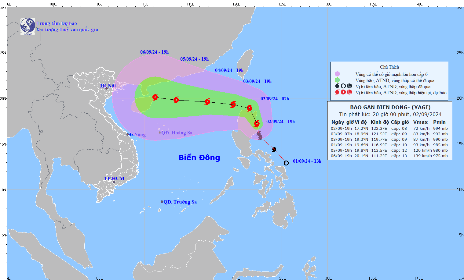 TIN BÃO GẦN BIỂN ĐÔNG (Cơn bão YAGI)