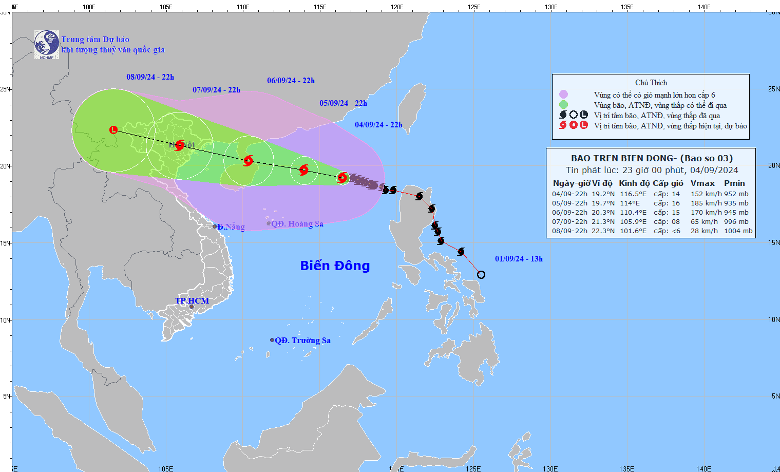 TIN BÃO TRÊN BIỂN ĐÔNG  (Cơn bão số 03)