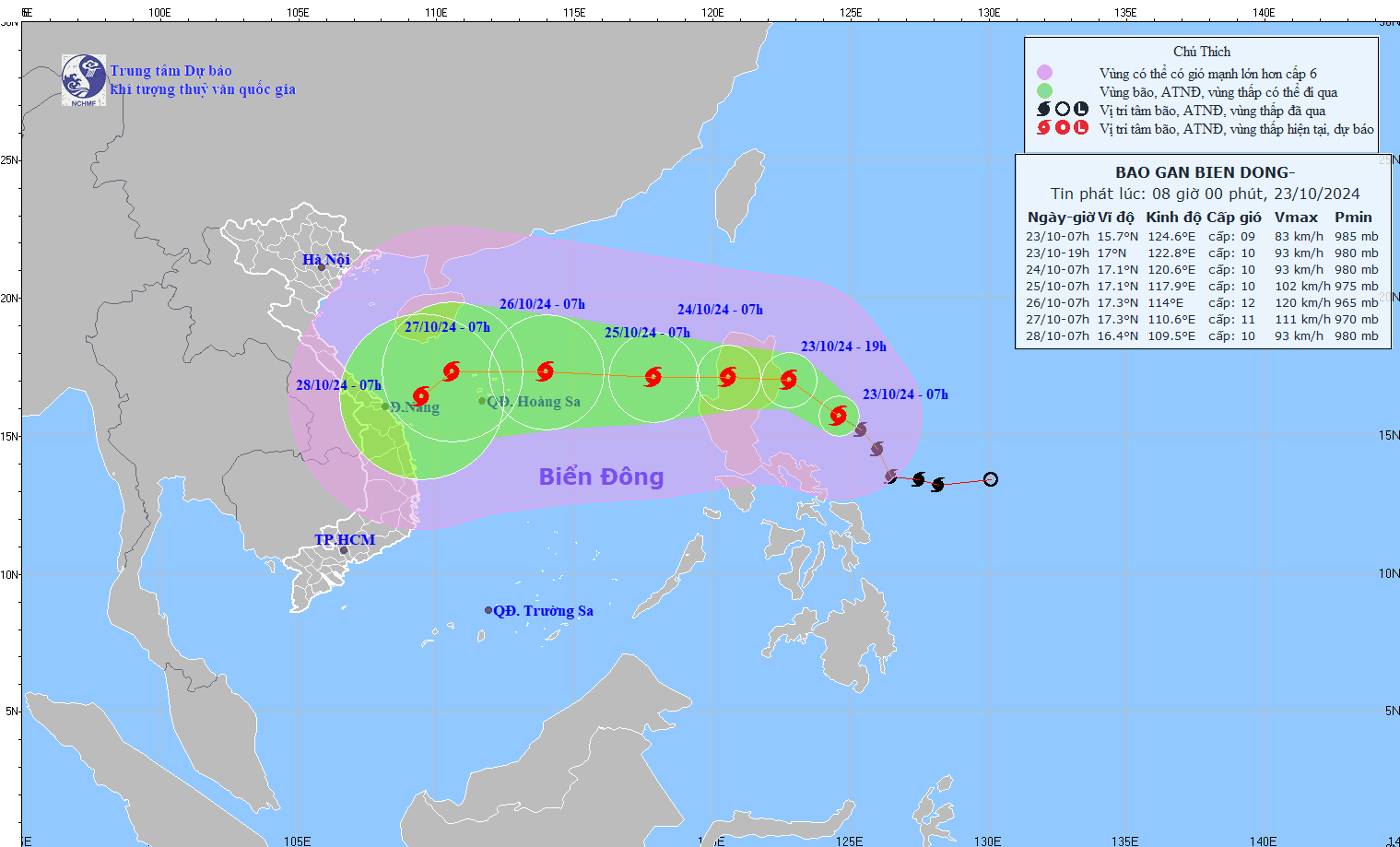 TIN BÃO GẦN BIỂN ĐÔNG  (Cơn bão TRAMI)