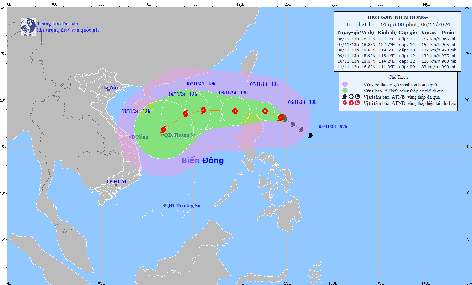 TIN BÃO GẦN BIỂN ĐÔNG  (Cơn bão YINXING)