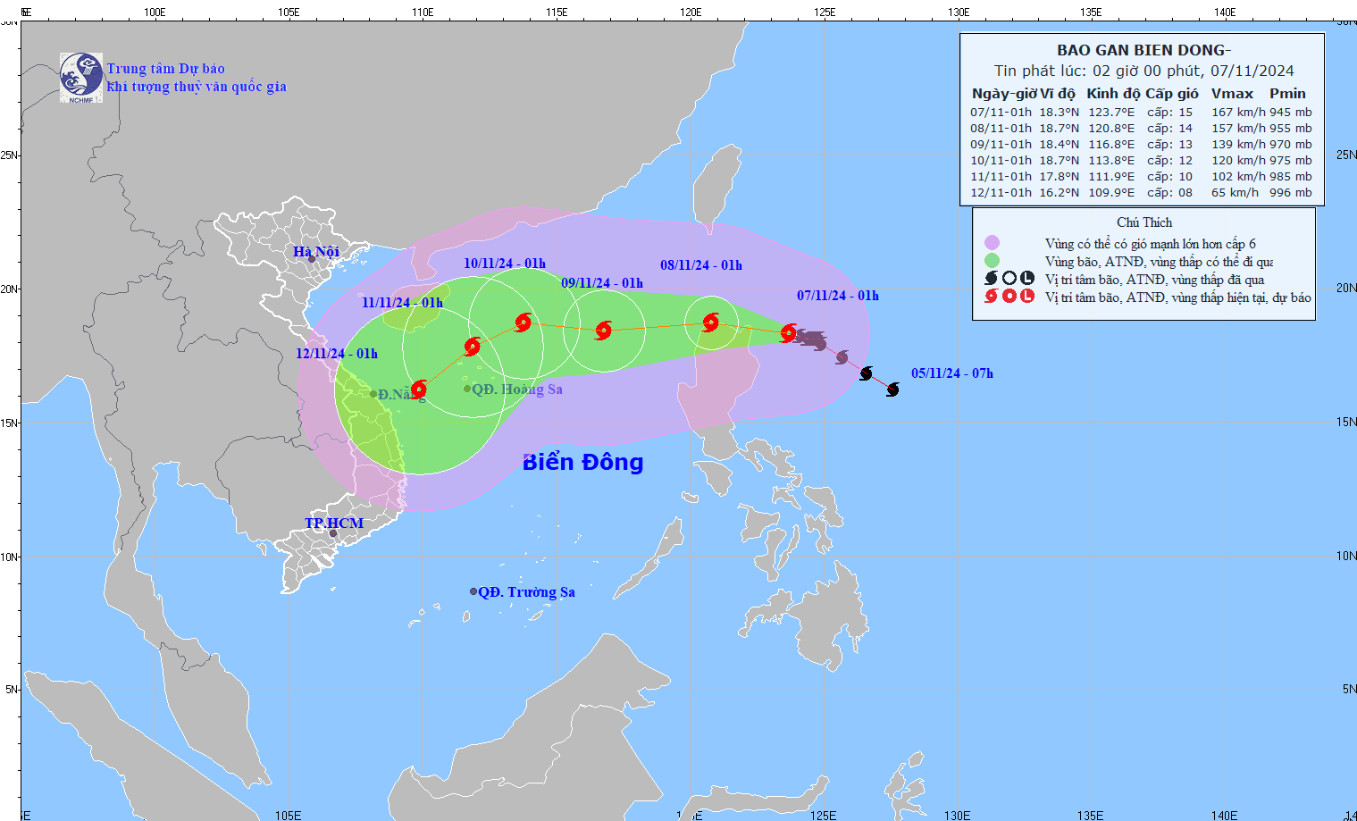 TIN BÃO GẦN BIỂN ĐÔNG  (Cơn bão YINXING)