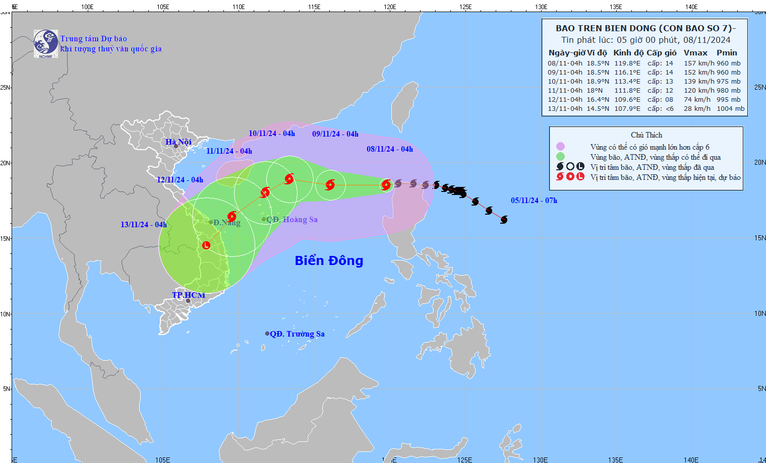 TIN BÃO TRÊN BIỂN ĐÔNG (Cơn bão số 07)