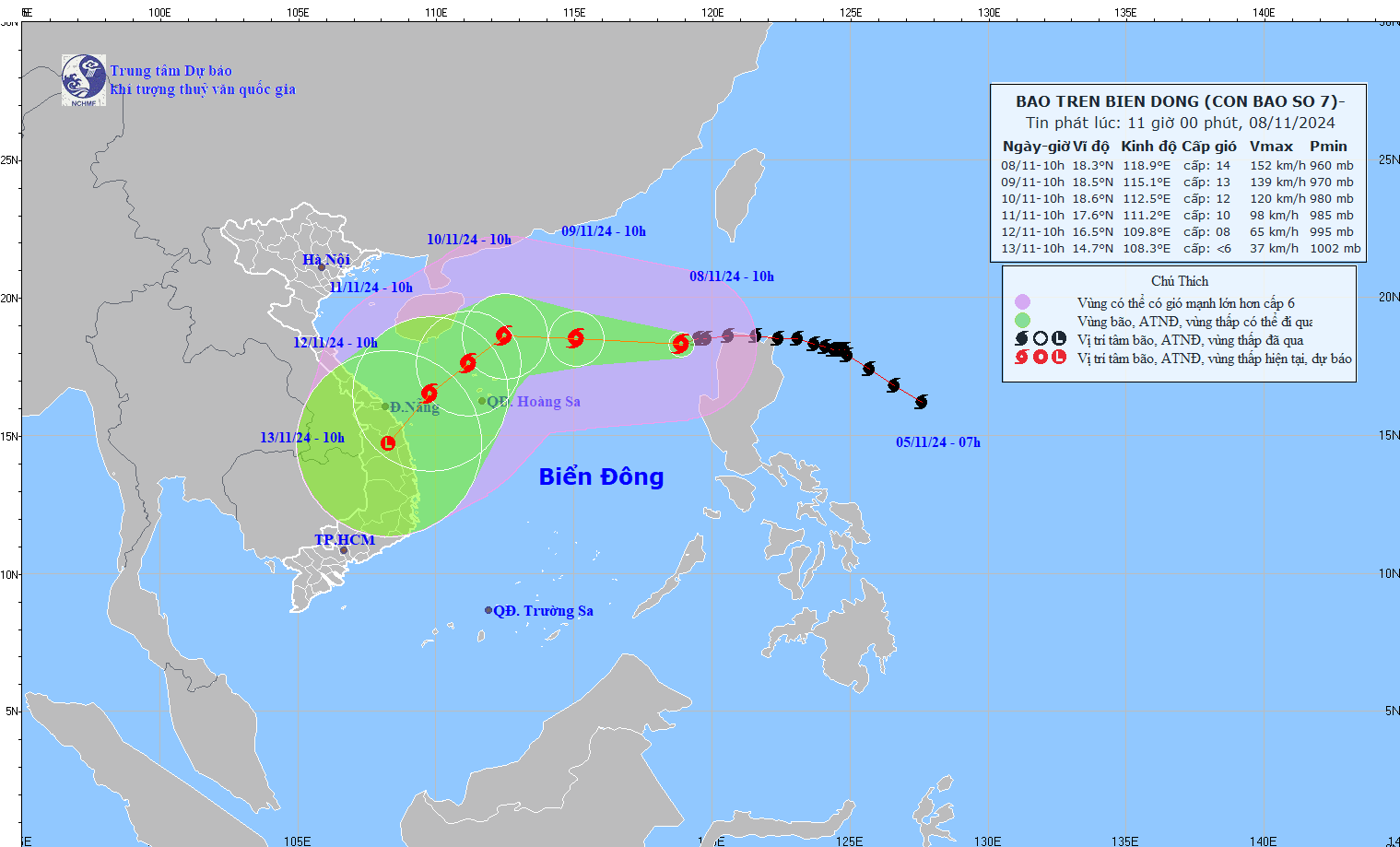 TIN BÃO TRÊN BIỂN ĐÔNG (Cơn bão số 07)