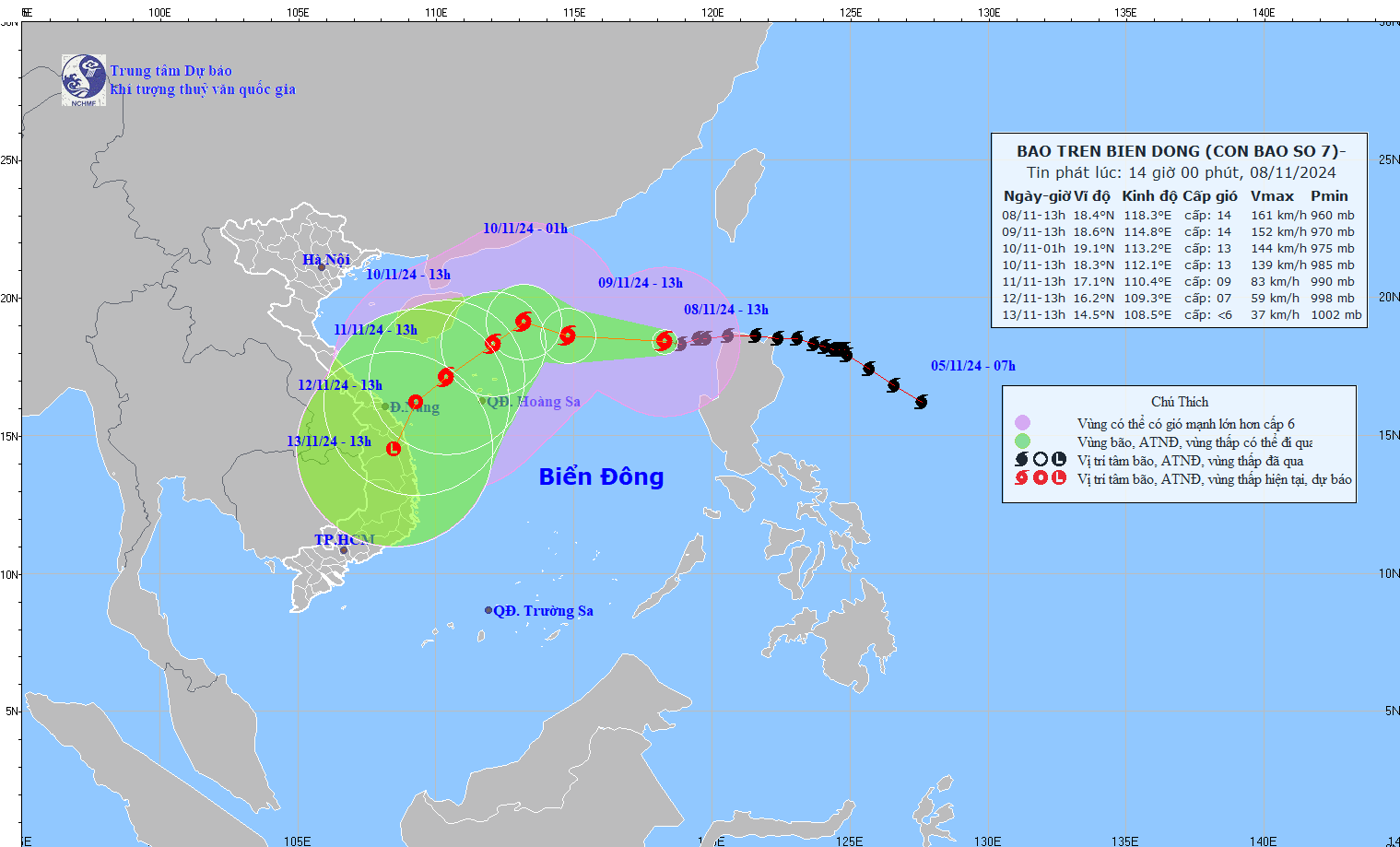 TIN BÃO TRÊN BIỂN ĐÔNG (Cơn bão số 07)