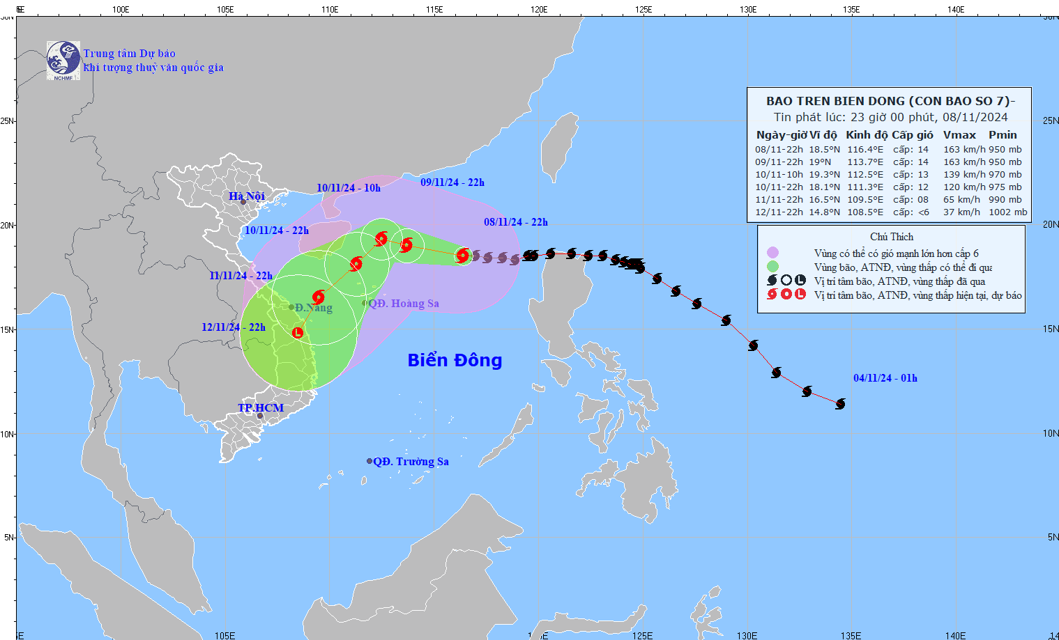 TIN BÃO TRÊN BIỂN ĐÔNG (Cơn bão số 07)