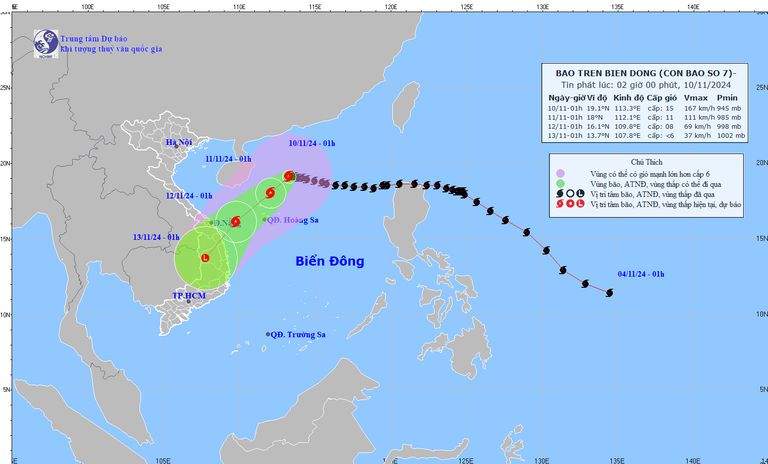 TIN BÃO TRÊN BIỂN ĐÔNG (Cơn bão số 07)