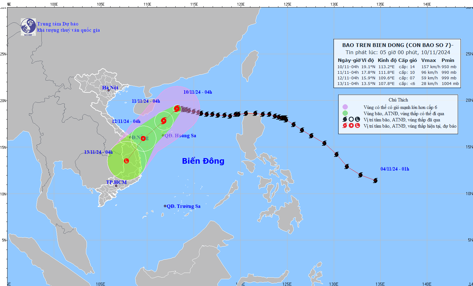 TIN BÃO TRÊN BIỂN ĐÔNG (Cơn bão số 07)