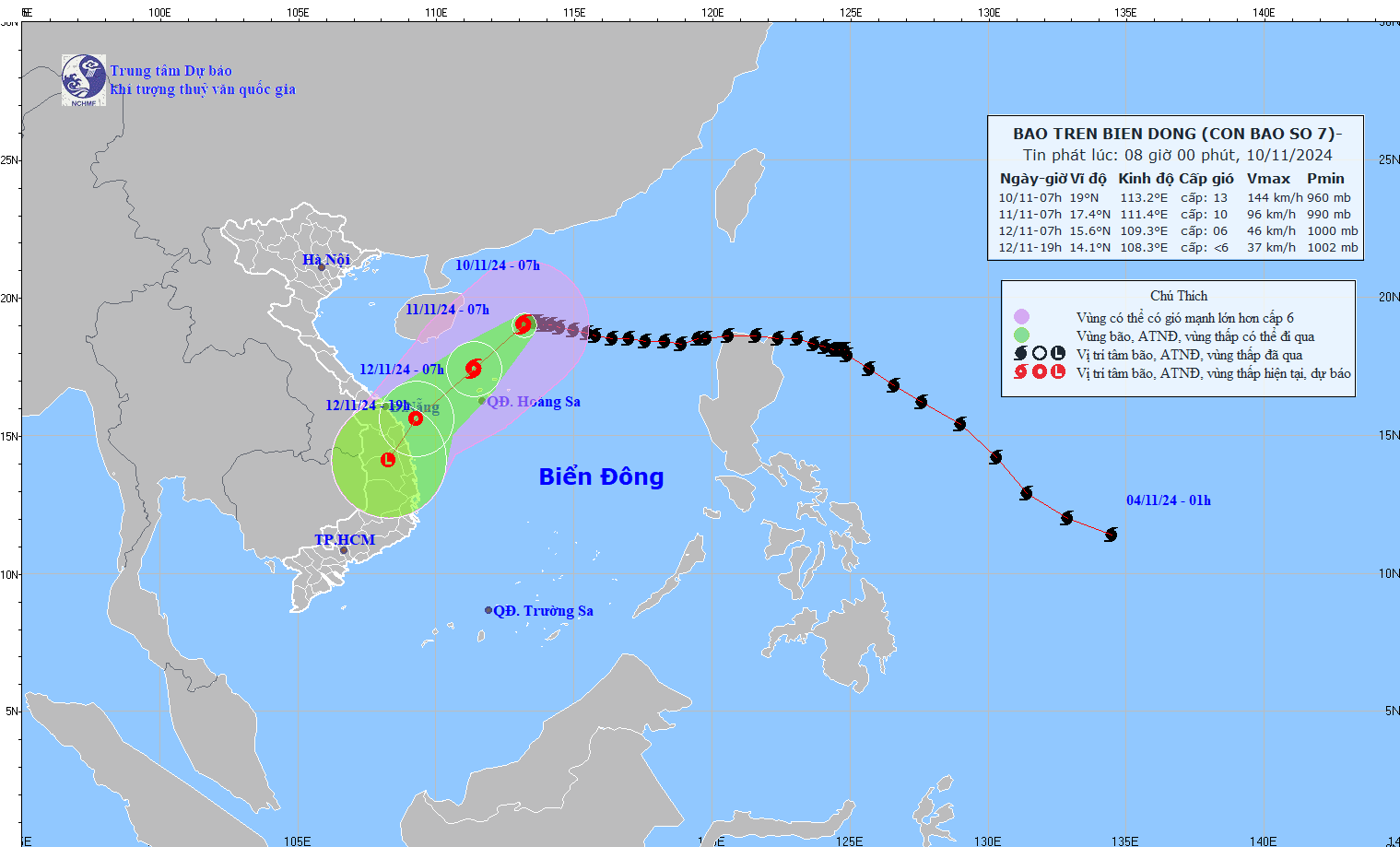 TIN BÃO TRÊN BIỂN ĐÔNG (Cơn bão số 07)