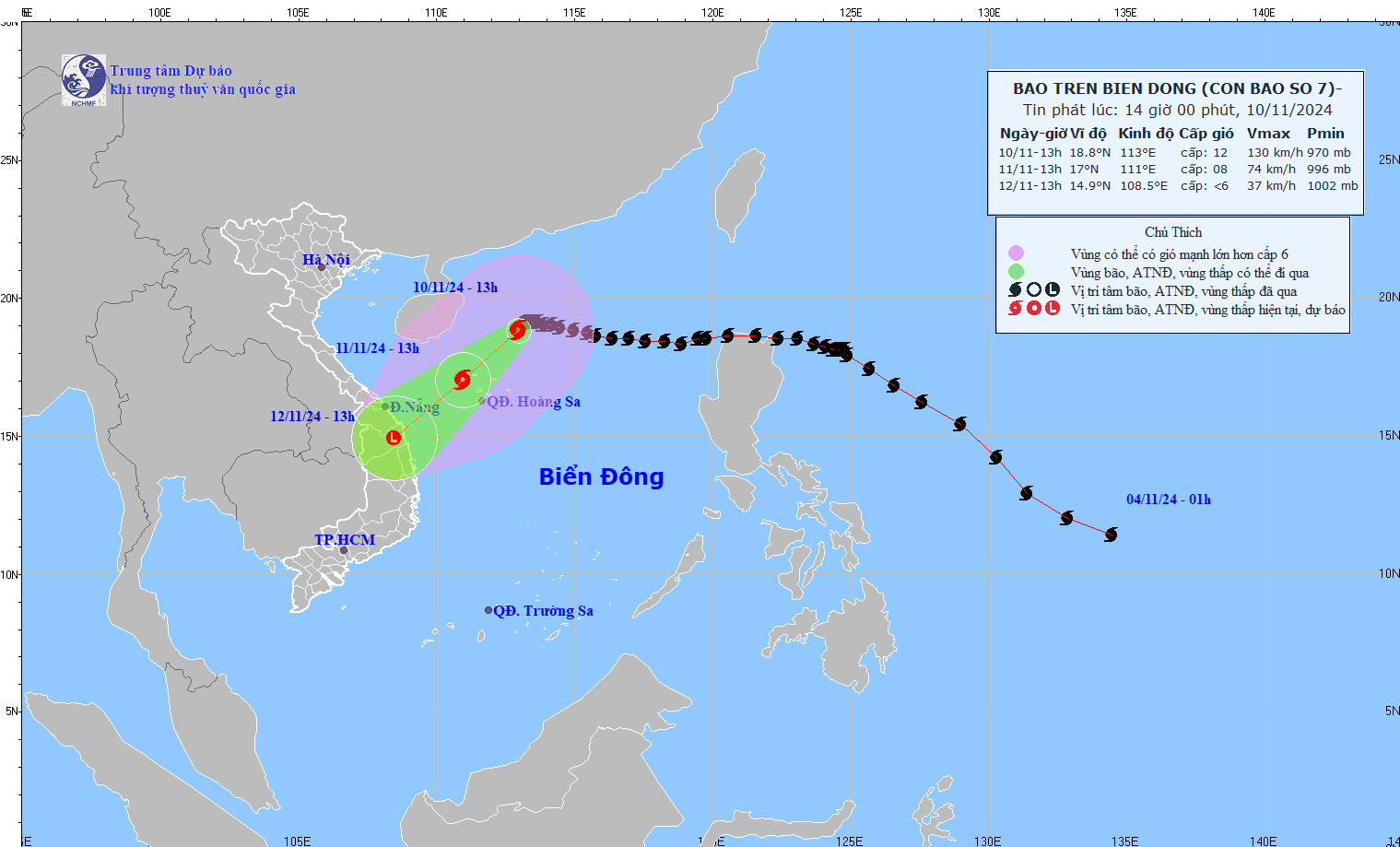 TIN BÃO TRÊN BIỂN ĐÔNG  (Cơn bão số 07)