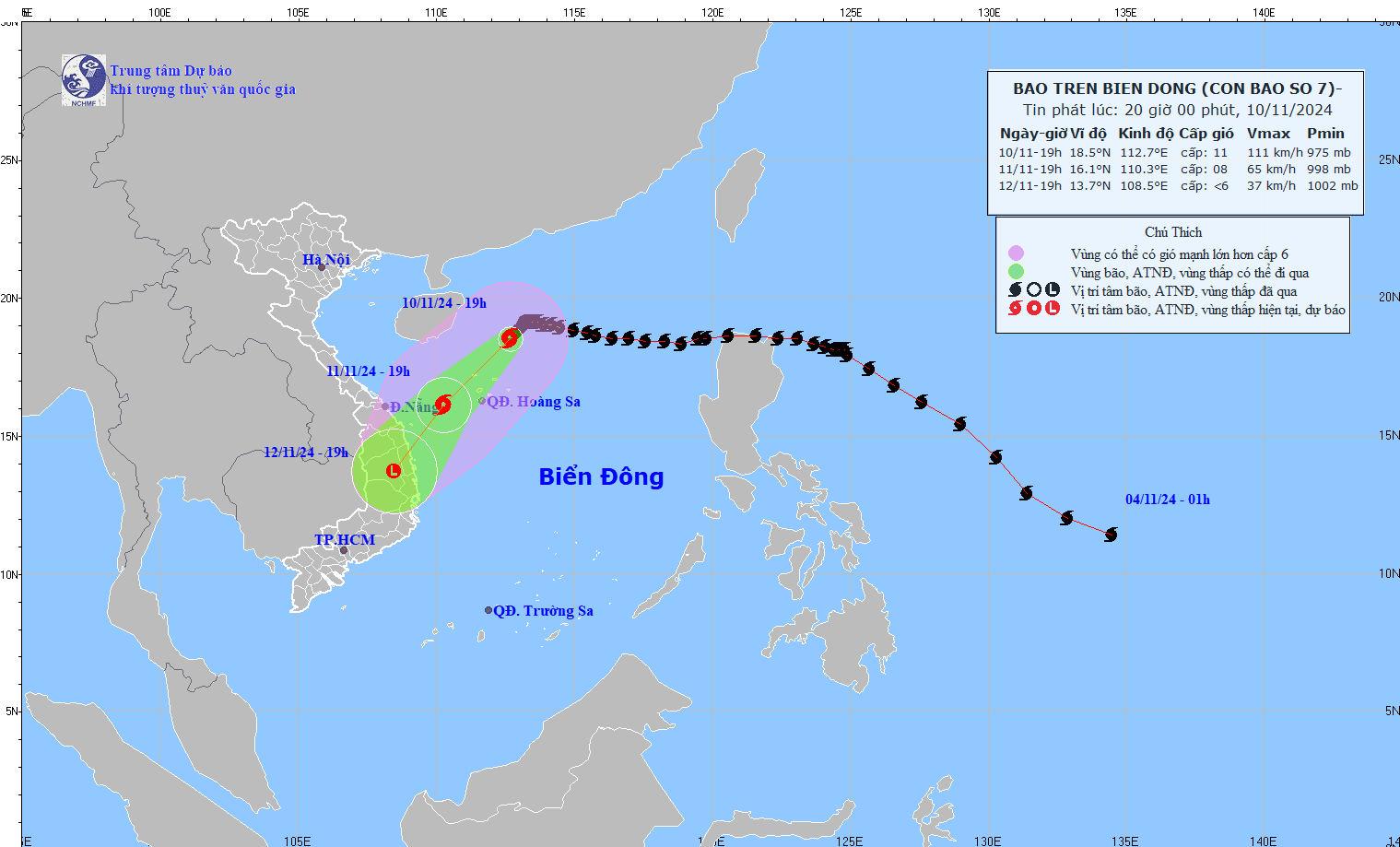 TIN BÃO TRÊN BIỂN ĐÔNG  (Cơn bão số 07)