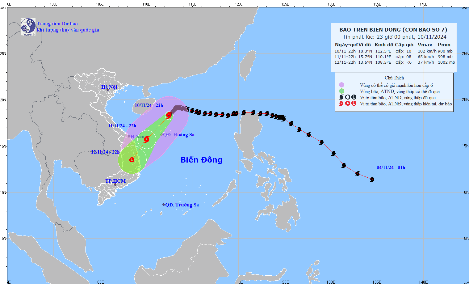 TIN BÃO TRÊN BIỂN ĐÔNG  (Cơn bão số 07)