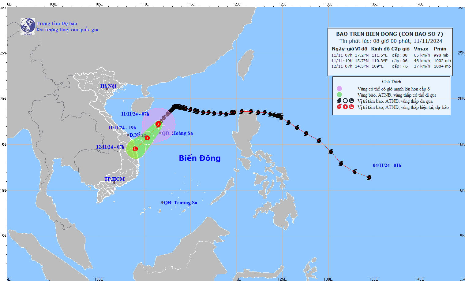 TIN BÃO TRÊN BIỂN ĐÔNG  (Cơn bão số 07)