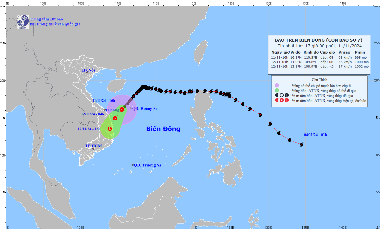 TIN BÃO TRÊN BIỂN ĐÔNG  (Cơn bão số 07)