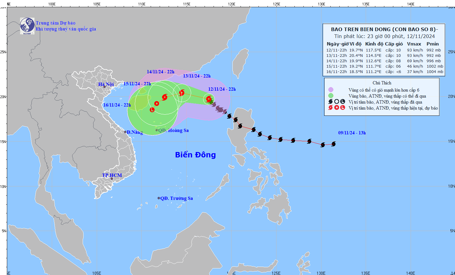 TIN BÃO TRÊN BIỂN ĐÔNG  (Cơn bão số 08)