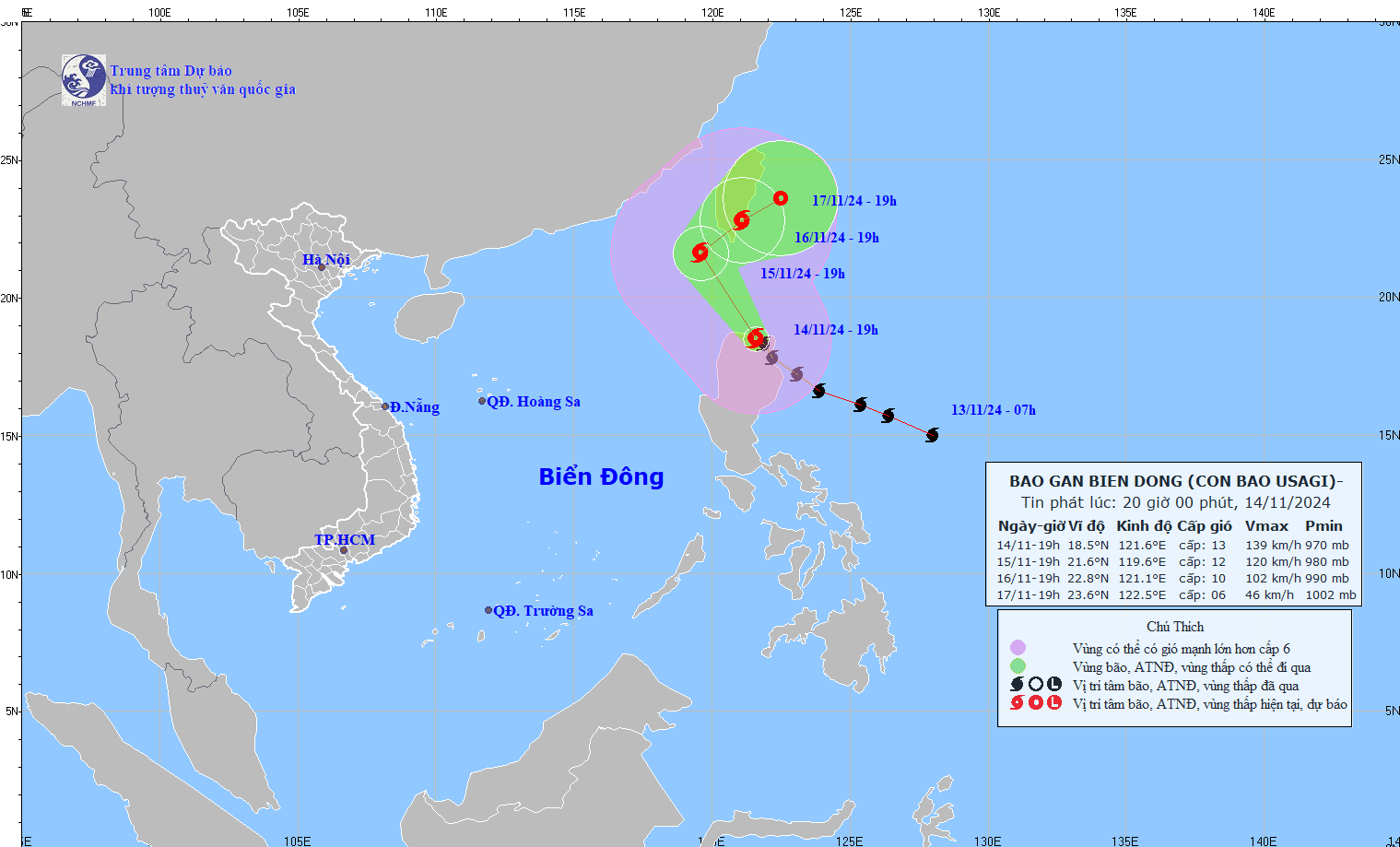 TIN BÃO GẦN BIỂN ĐÔNG (Cơn bão USAGI)