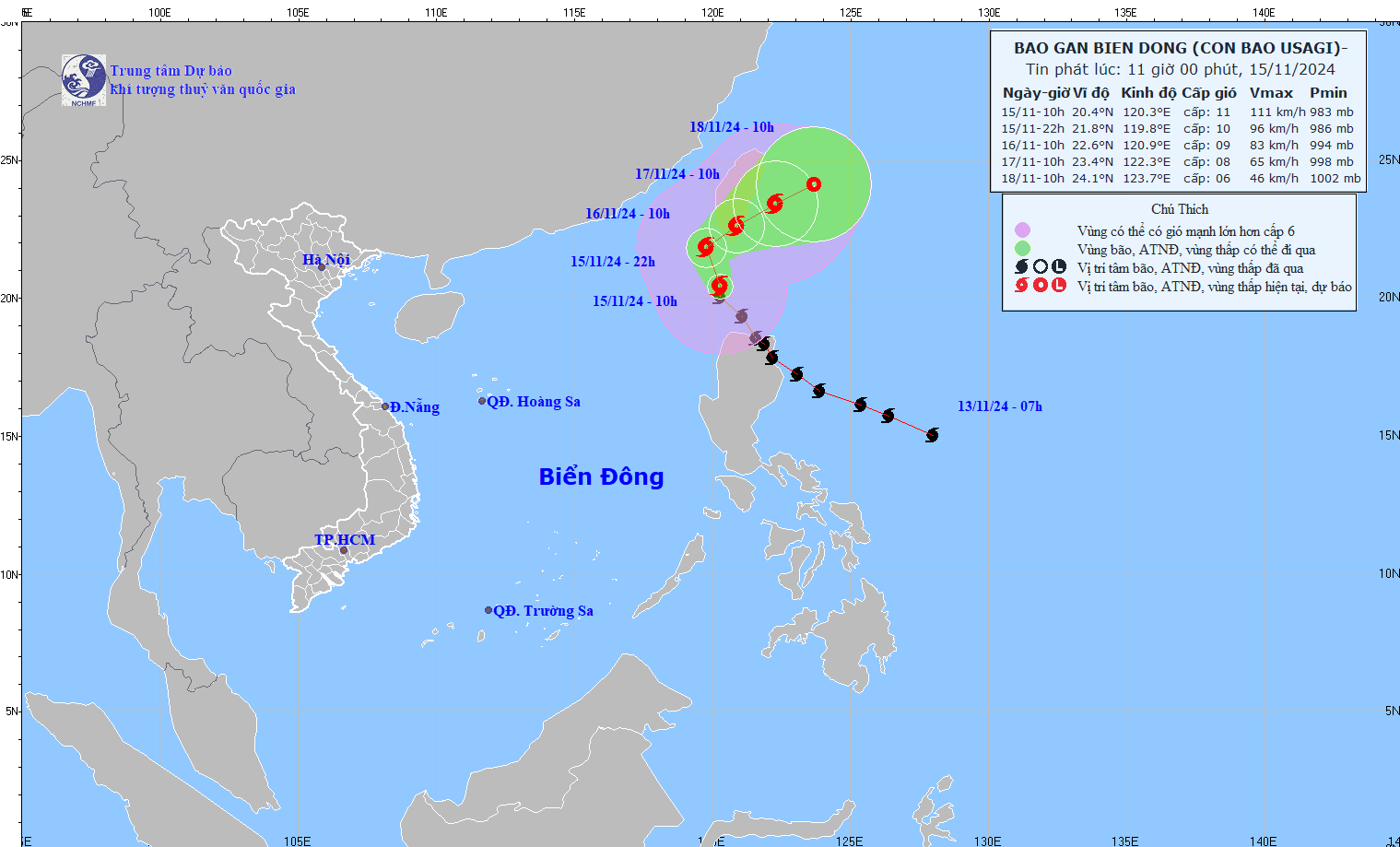 TIN BÃO GẦN BIỂN ĐÔNG (Cơn bão USAGI)