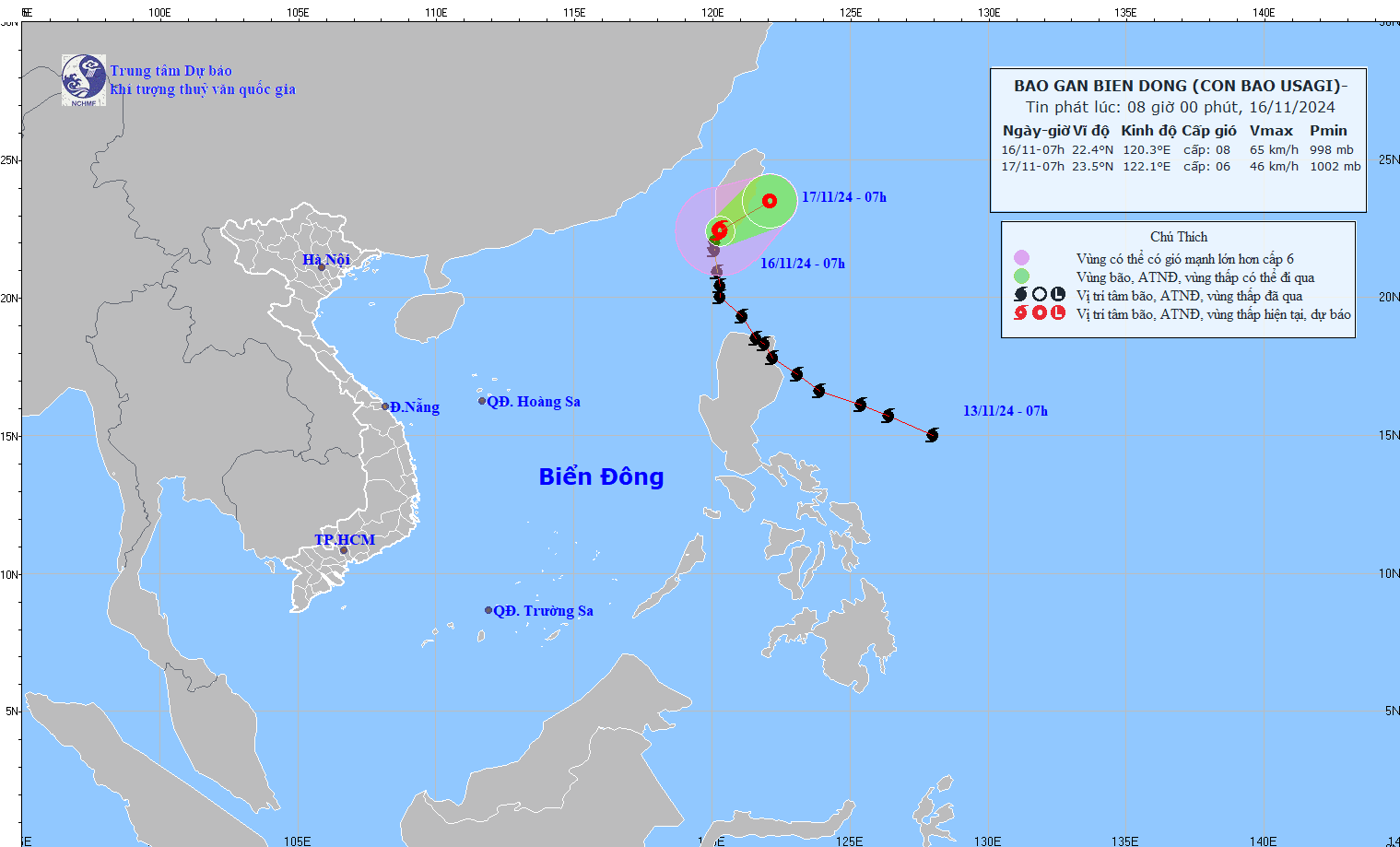 TIN BÃO GẦN BIỂN ĐÔNG (Cơn bão USAGI)