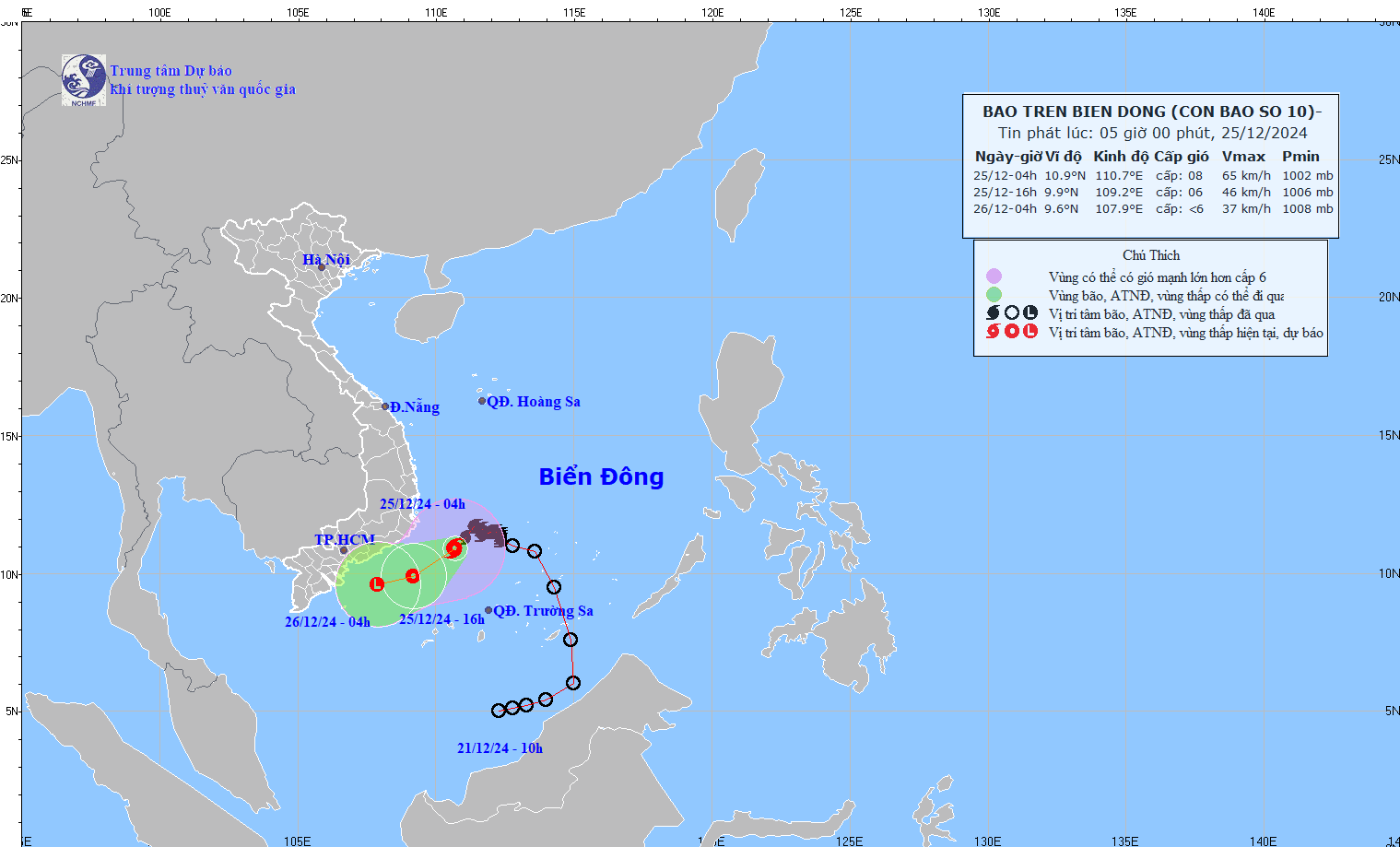 TIN BÃO TRÊN BIỂN ĐÔNG  (Cơn bão số 10)