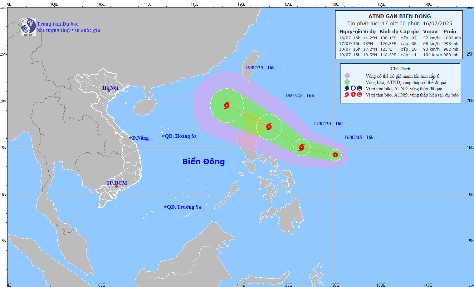TIN ÁP THẤP NHIỆT ĐỚI GẦN BIỂN ĐÔNG