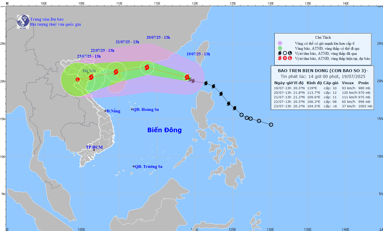TIN BÃO TRÊN BIỂN ĐÔNG (Cơn bão số 3)