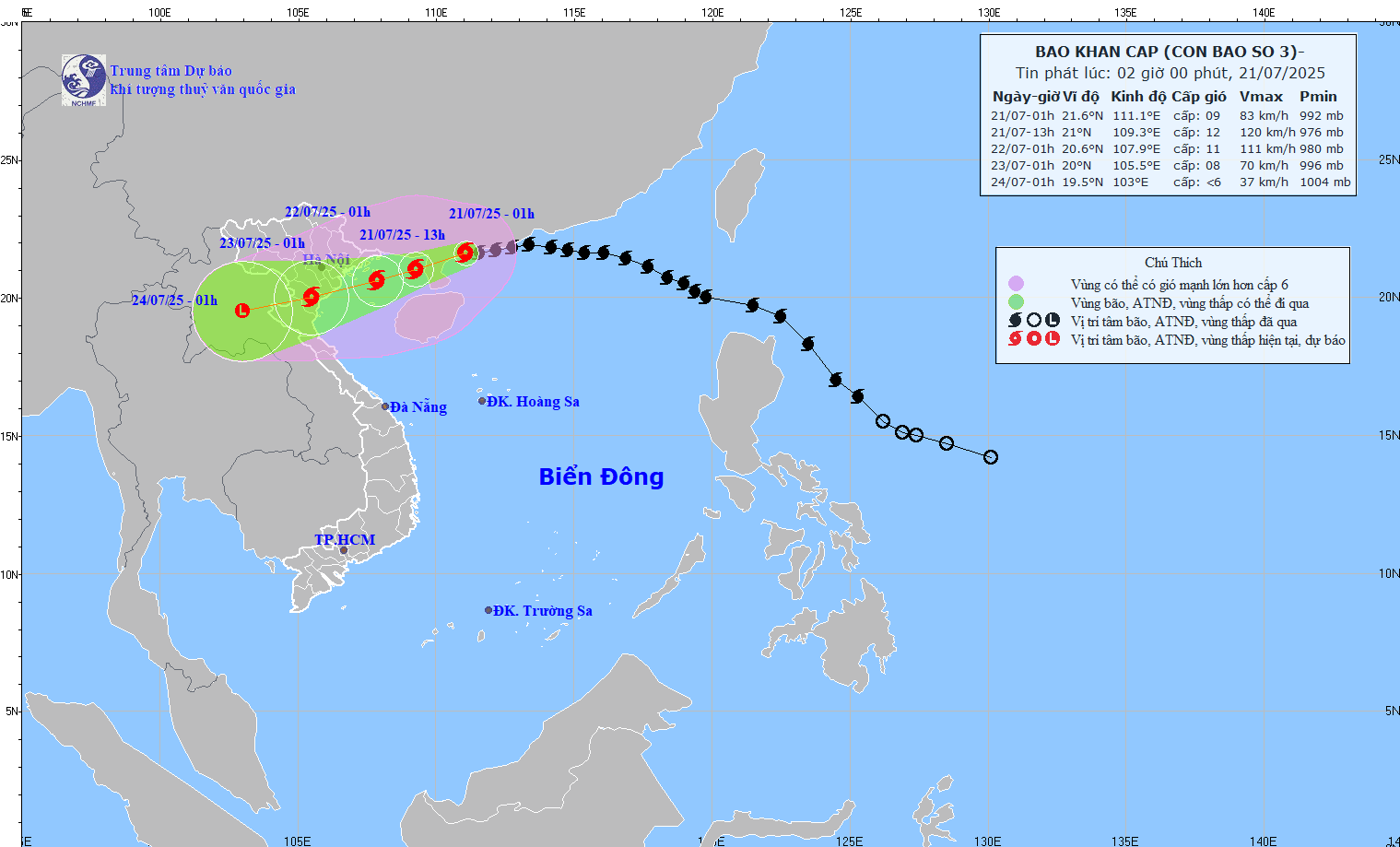 TIN BÃO KHẨN CẤP (Cơn bão số 3)