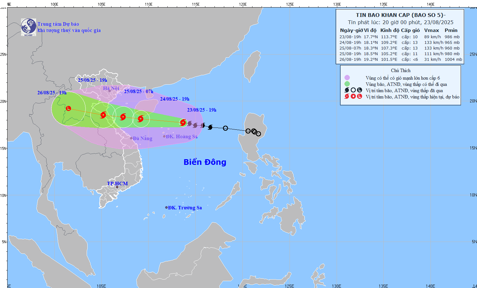 TIN BÃO KHẨN CẤP (Cơn bão số 5)