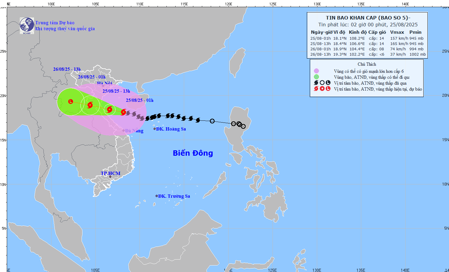 TIN BÃO KHẨN CẤP  (Cơn bão số 5)
