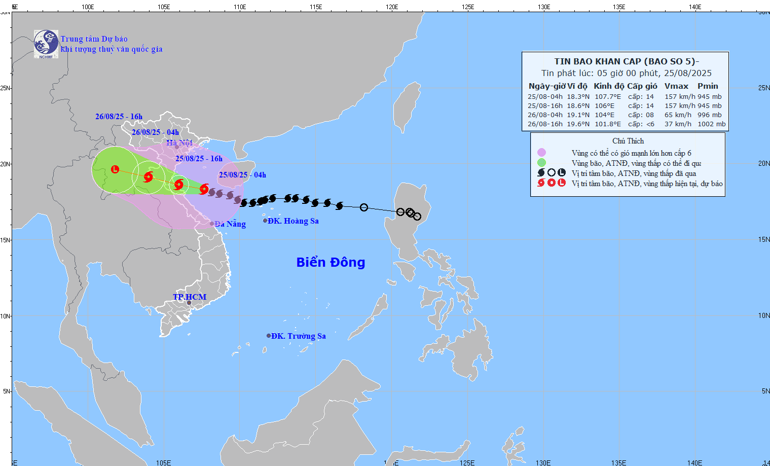 TIN BÃO KHẨN CẤP  (Cơn bão số 5)