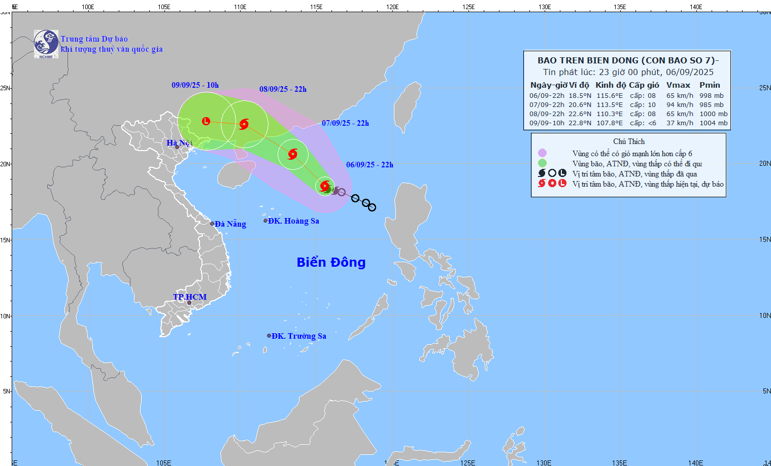 TIN BÃO TRÊN BIỂN ĐÔNG   (Cơn bão số 7)