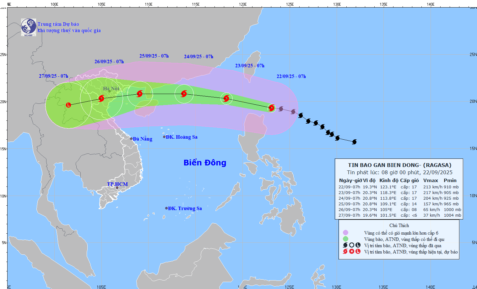 TIN BÃO GẦN BIỂN ĐÔNG (Siêu bão RAGASA)