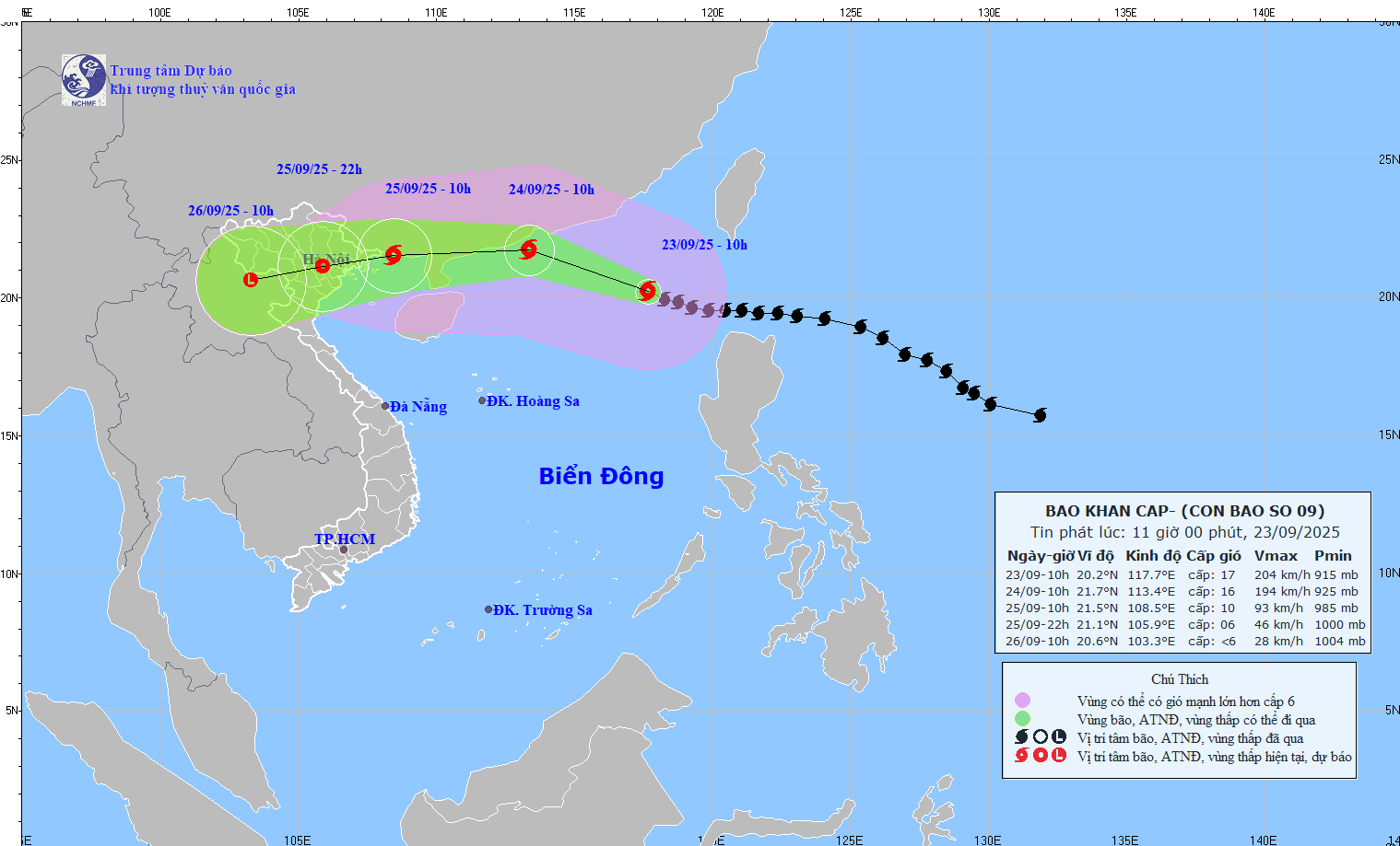 TIN BÃO KHẨN CẤP   (Cơn bão số 9)