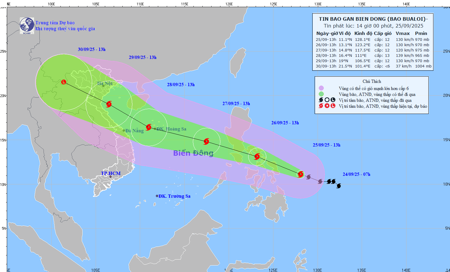 TIN BÃO GẦN BIỂN ĐÔNG (Cơn bão BUALOI)