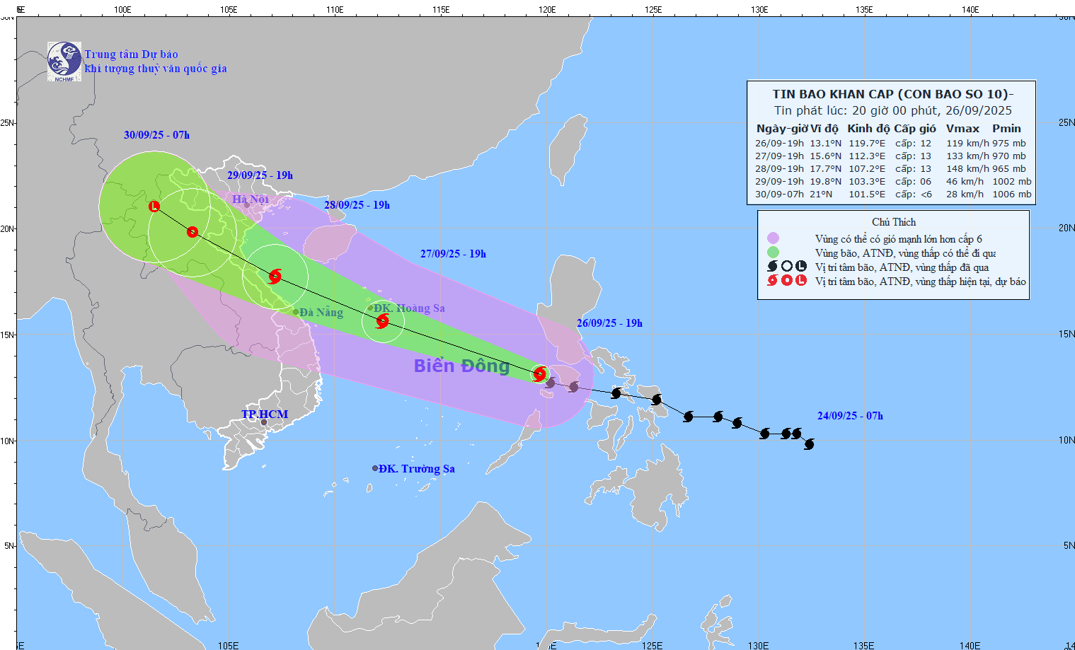 TIN BÃO KHẨN CẤP (Cơn bão số 10)
