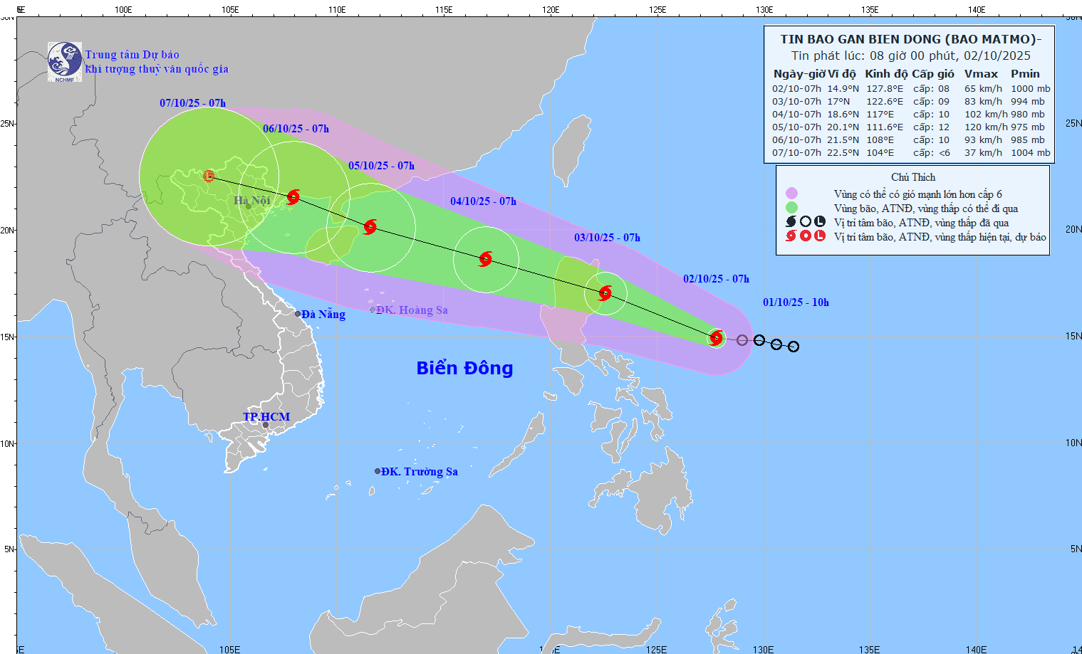 TIN BÃO GẦN BIỂN ĐÔNG   (Cơn bão Matmo)
