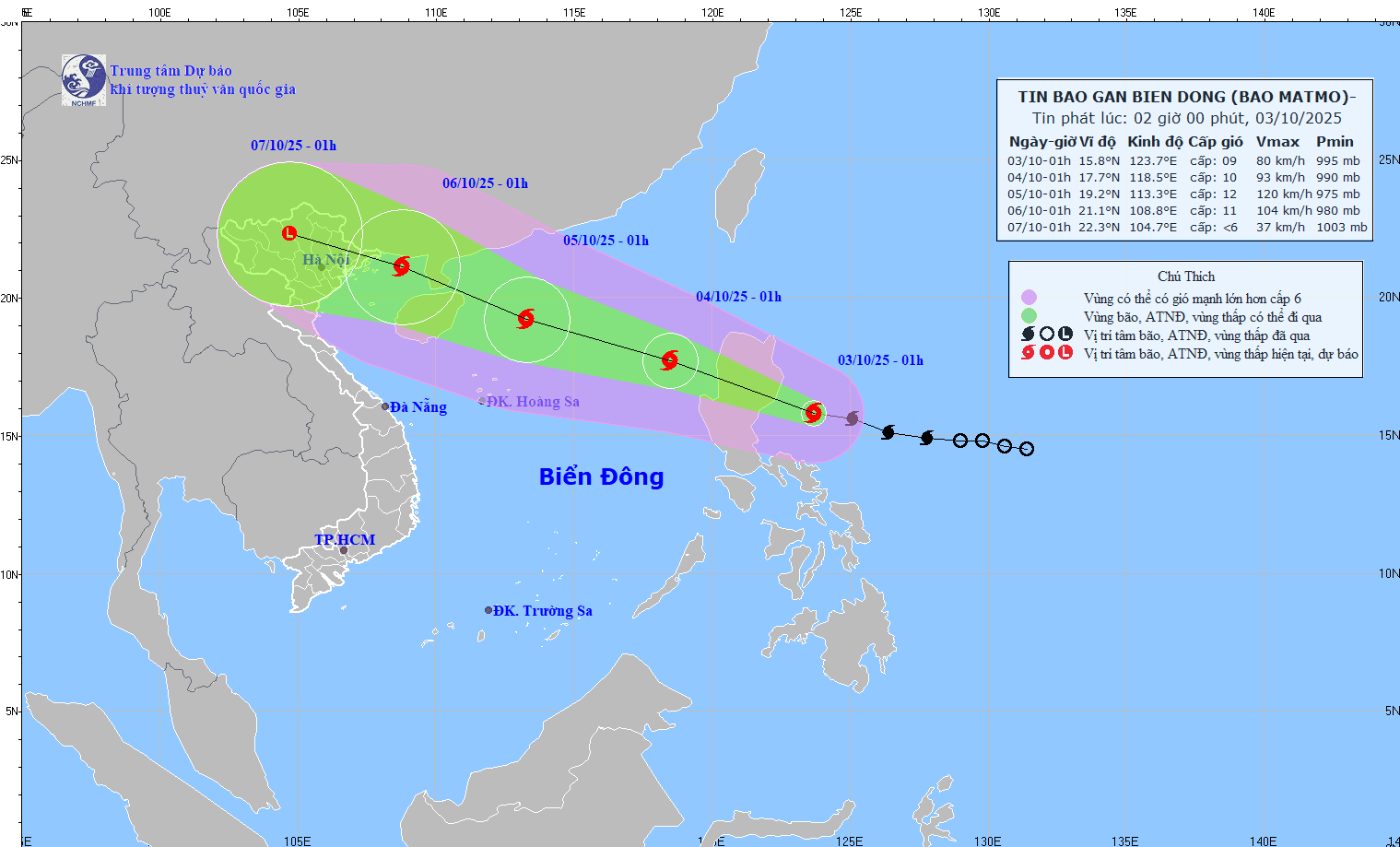 TIN BÃO GẦN BIỂN ĐÔNG   (Cơn bão Matmo)