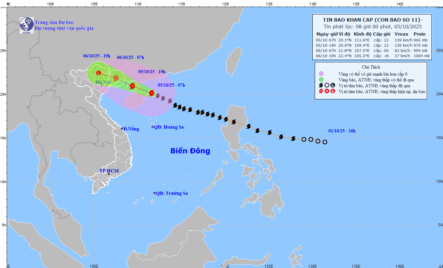 TIN BÃO KHẨN CẤP (Cơn bão số 11)