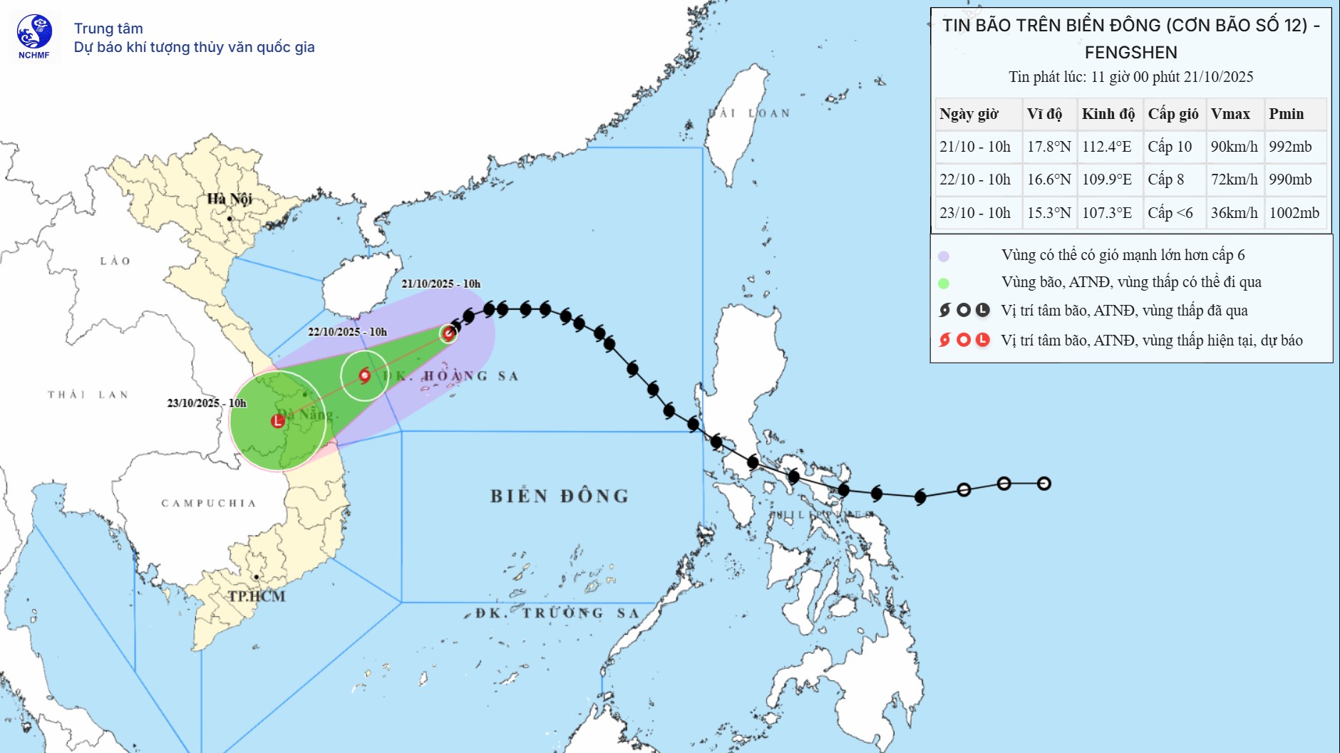 TIN BÃO TRÊN BIỂN ĐÔNG   (Cơn bão số 12)